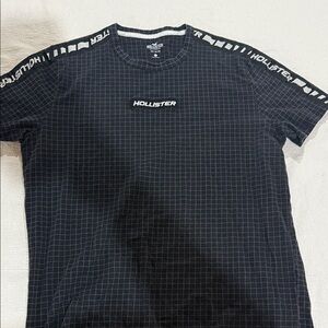 Hollister Men's Black Checkered Tee